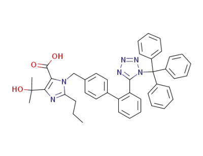 4-(1-hydroxy-1-methylethyl)-2-propyl-1-(4-(2-(1-(triphenylmethyl)tetrazol-5-yl)phenyl)phenyl)methylimidazole-5-carboxylic acid